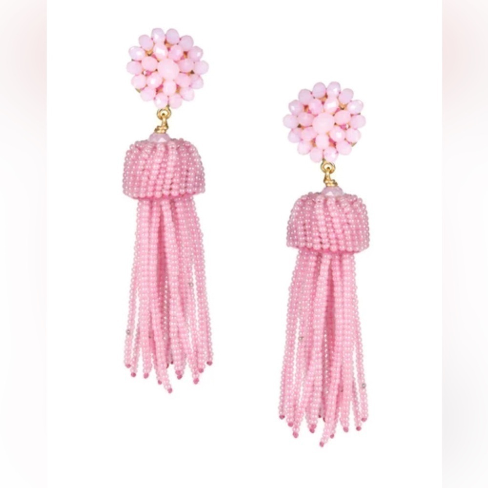 Lisi Lerch pink beaded tassel earrings